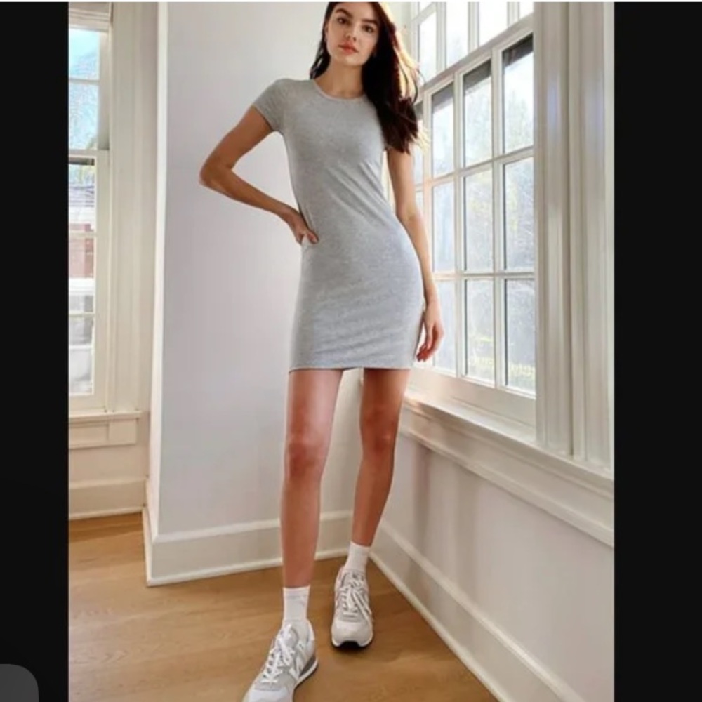 Gray Short Sleeve Dress